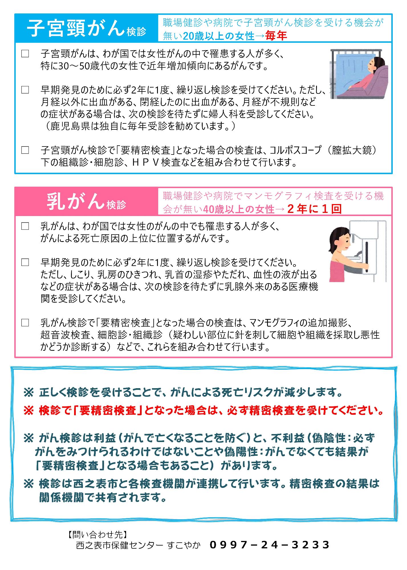 5つのがん検診について(裏面)