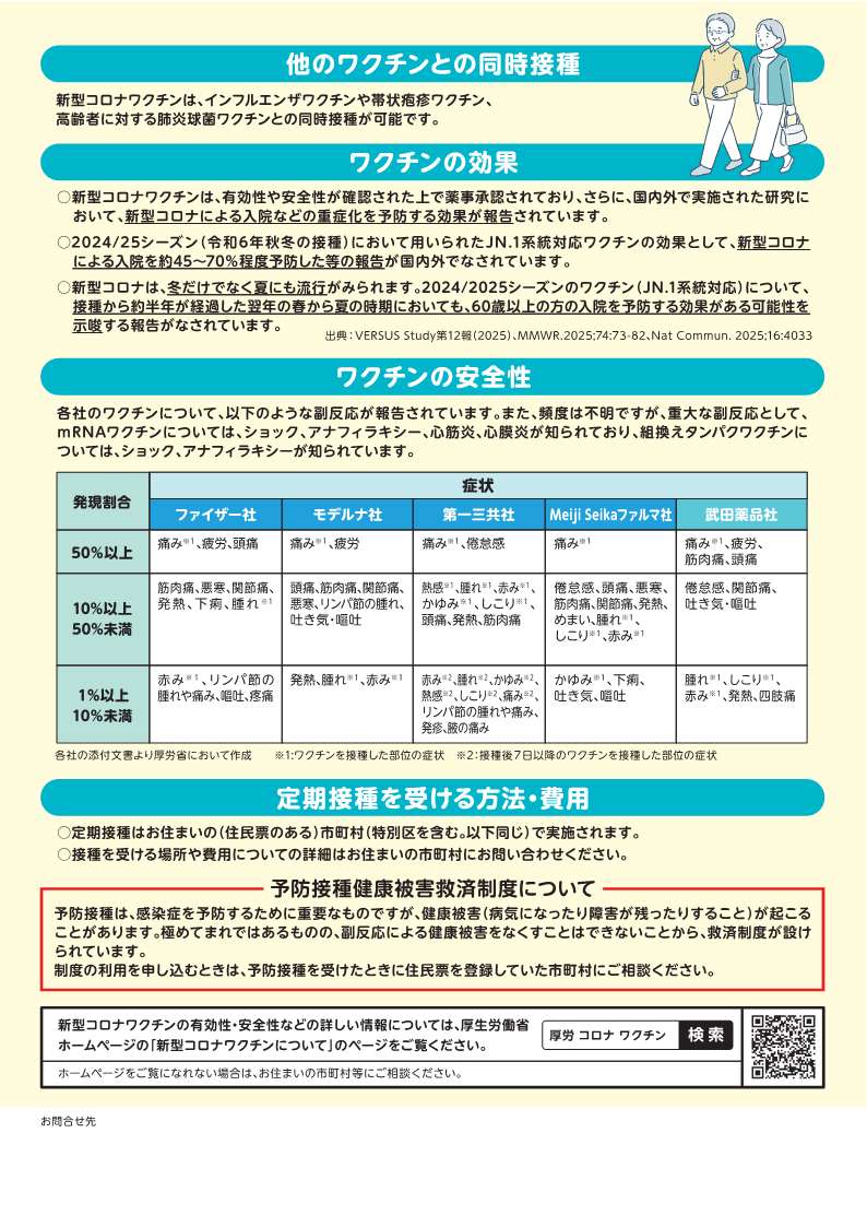 コロナ2024年製『まこ』です！購入は控えて下さい 令和8年度新型コロナウイルス感染症定期接種（65歳以上）のご案内